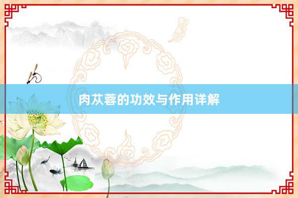 肉苁蓉的功效与作用详解